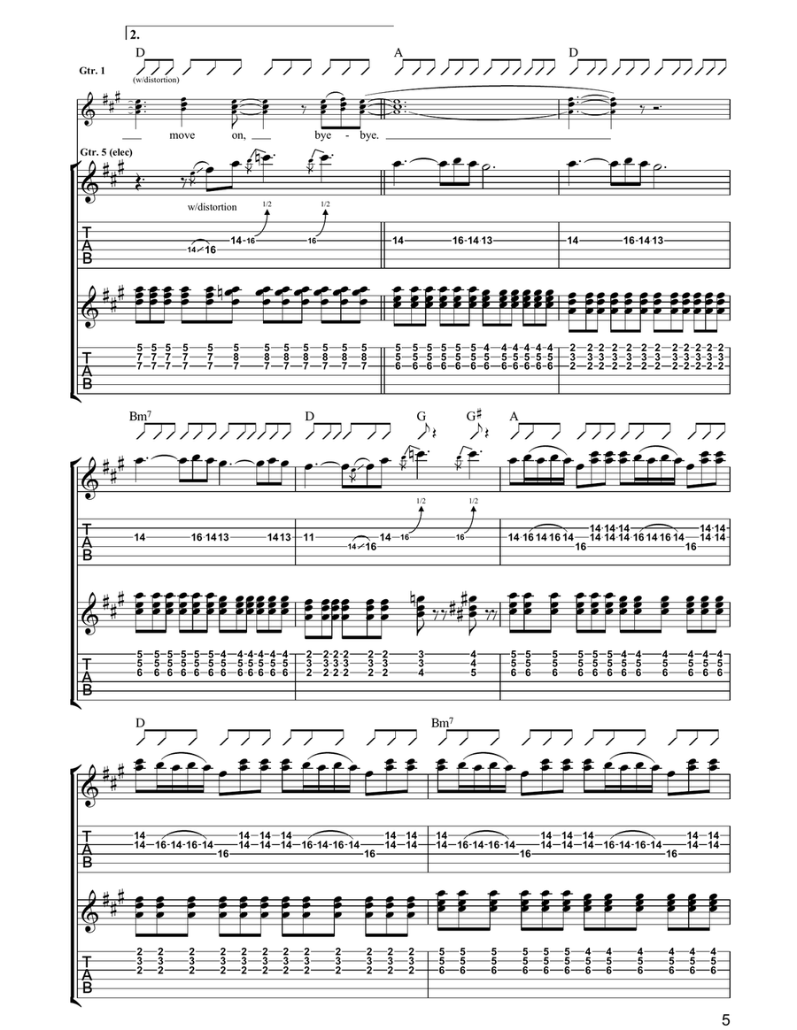 Already Over Already Over Guitar Tablature scores gallery preview page 5