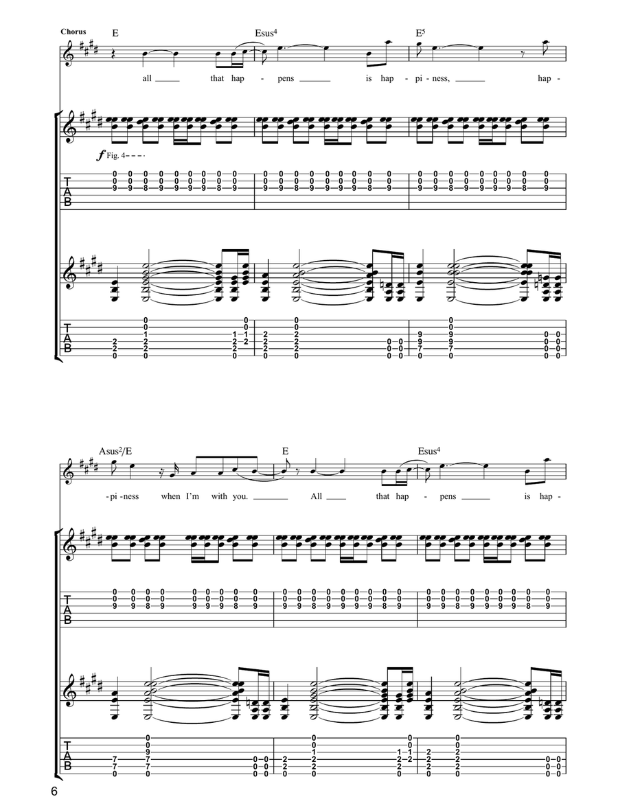 Happiness Happiness Guitar Tablature scores gallery preview page 6