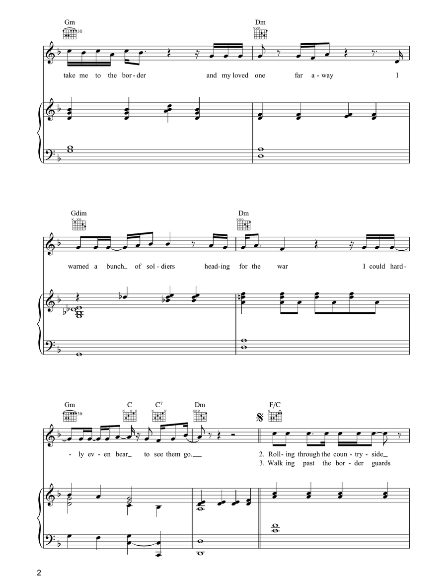 Borderline Borderline Piano, Vocal, Guitar scores gallery preview page 2