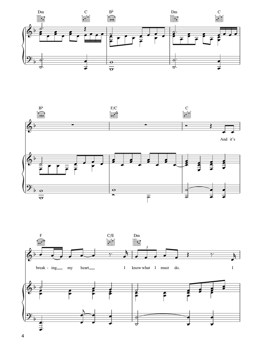 Borderline Borderline Piano, Vocal, Guitar scores gallery preview page 4