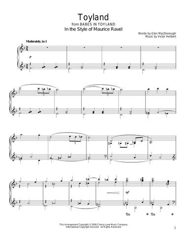 Toyland (in the style of Maurice Ravel) (arr. David Pearl)