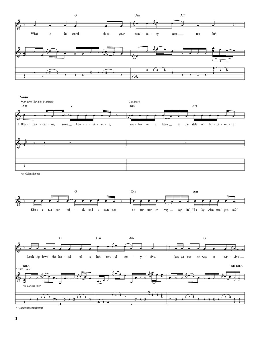 Dani California Dani California Acoustic Guitar scores gallery preview page 2