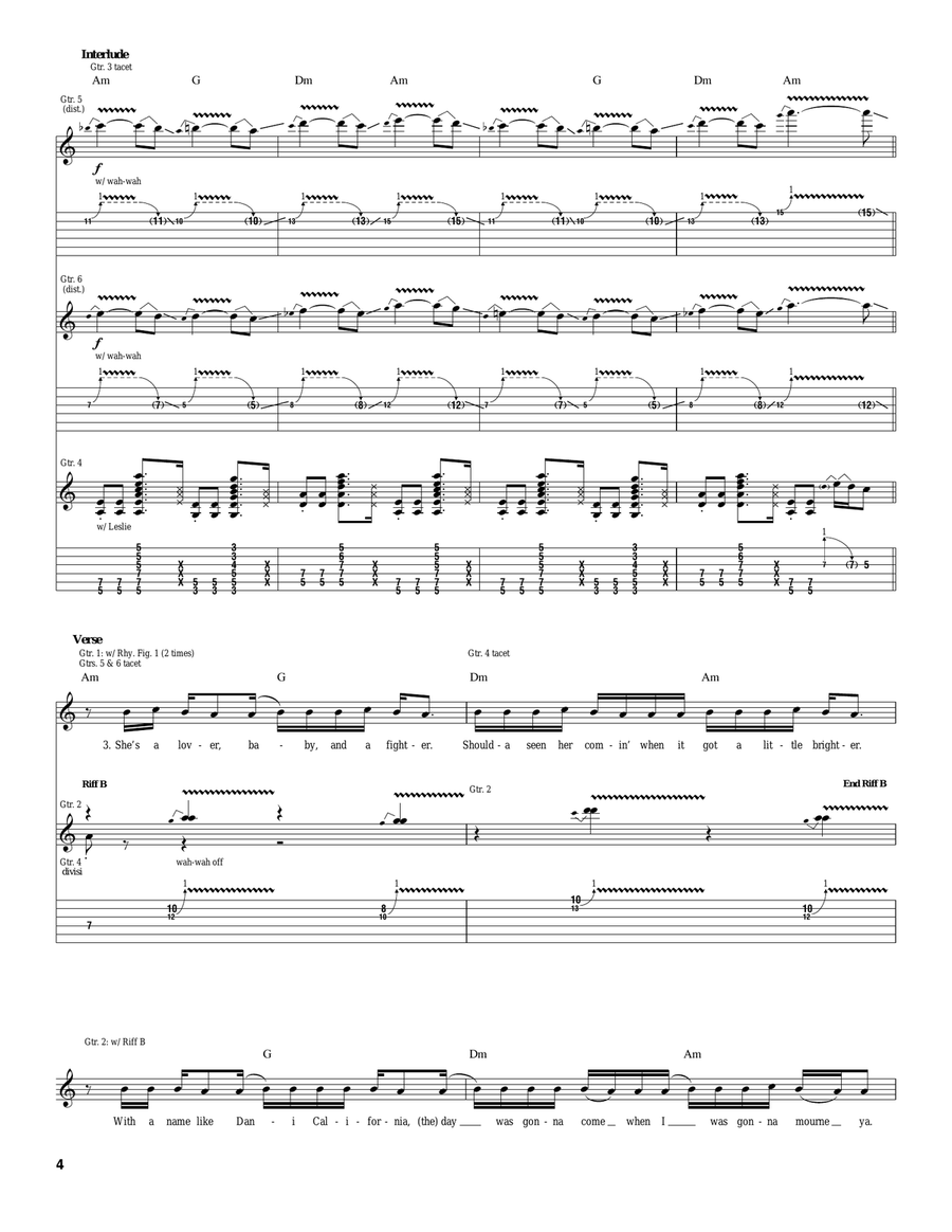 Dani California Dani California Acoustic Guitar scores gallery preview page 4