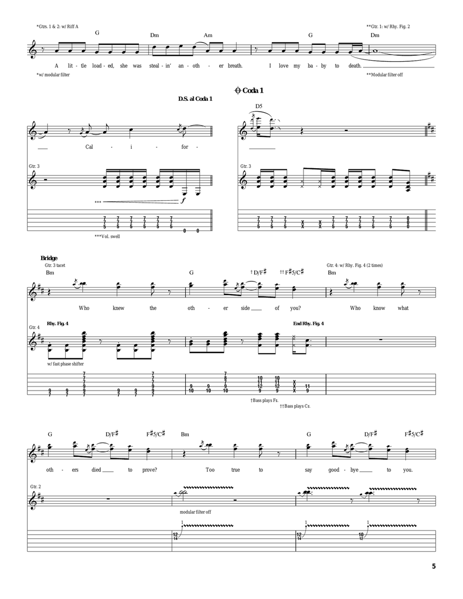 Dani California Dani California Acoustic Guitar scores gallery preview page 5