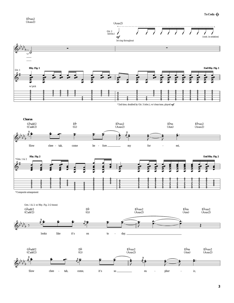 Slow Cheetah Slow Cheetah Acoustic Guitar scores gallery preview page 3
