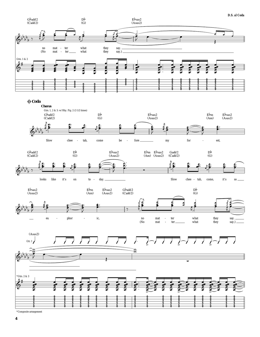 Slow Cheetah Slow Cheetah Acoustic Guitar scores gallery preview page 4
