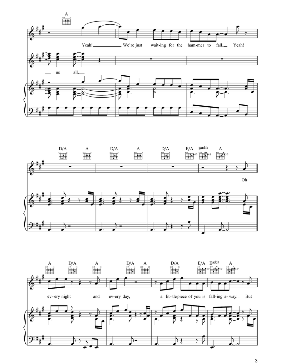 Hammer To Fall Hammer To Fall Guitar scores gallery preview page 3