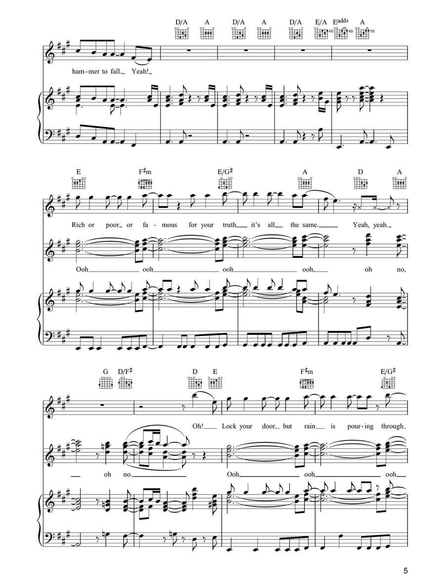 Hammer To Fall Hammer To Fall Guitar scores gallery preview page 5