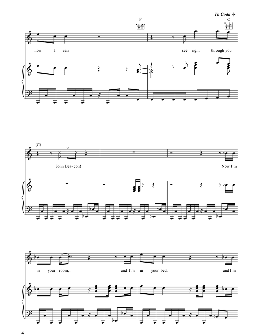 The Invisible Man The Invisible Man Piano, Vocal, Guitar scores gallery preview page 4