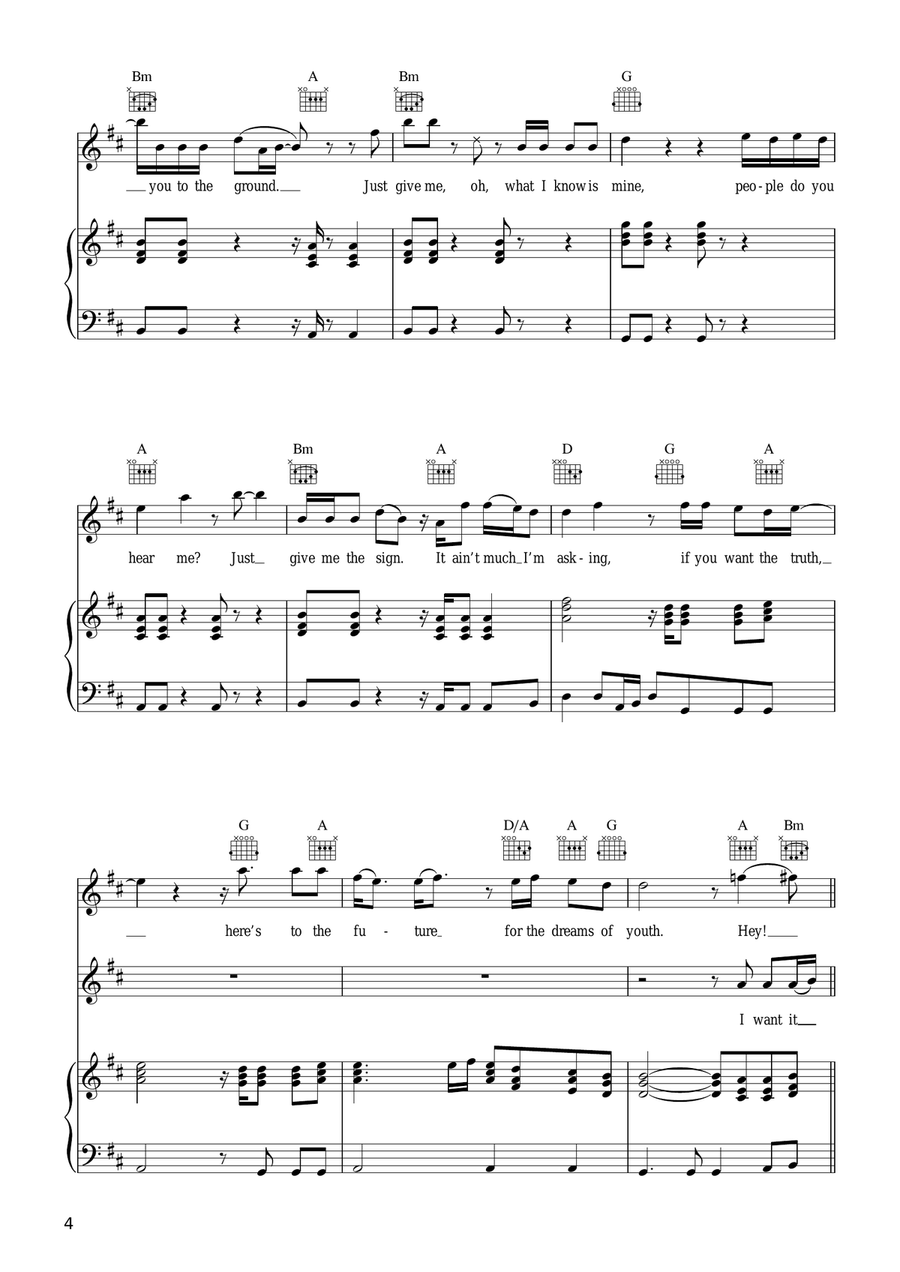 I Want It All I Want It All Piano, Vocal, Guitar scores gallery preview page 4