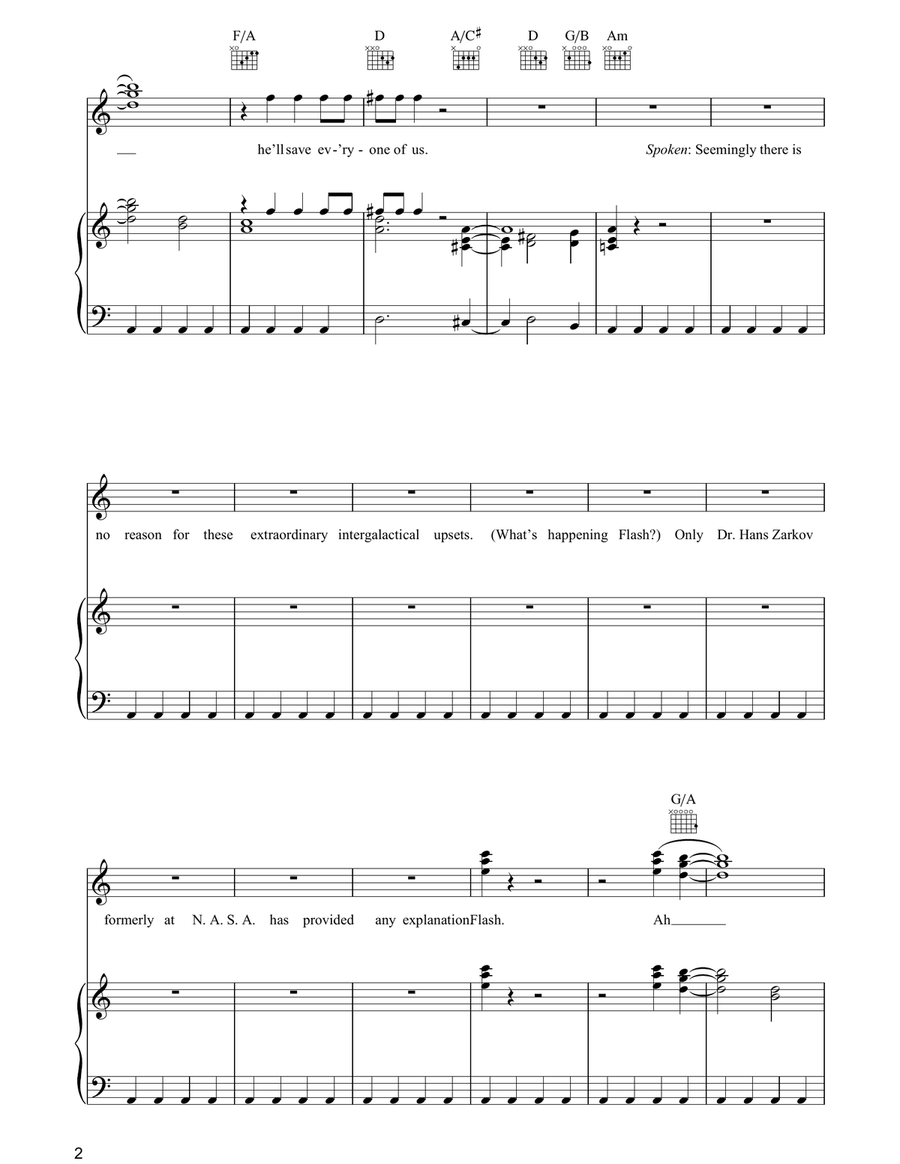 Flash Flash Piano, Vocal, Guitar scores gallery preview page 2