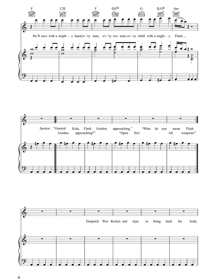Flash Flash Piano, Vocal, Guitar scores gallery preview page 4