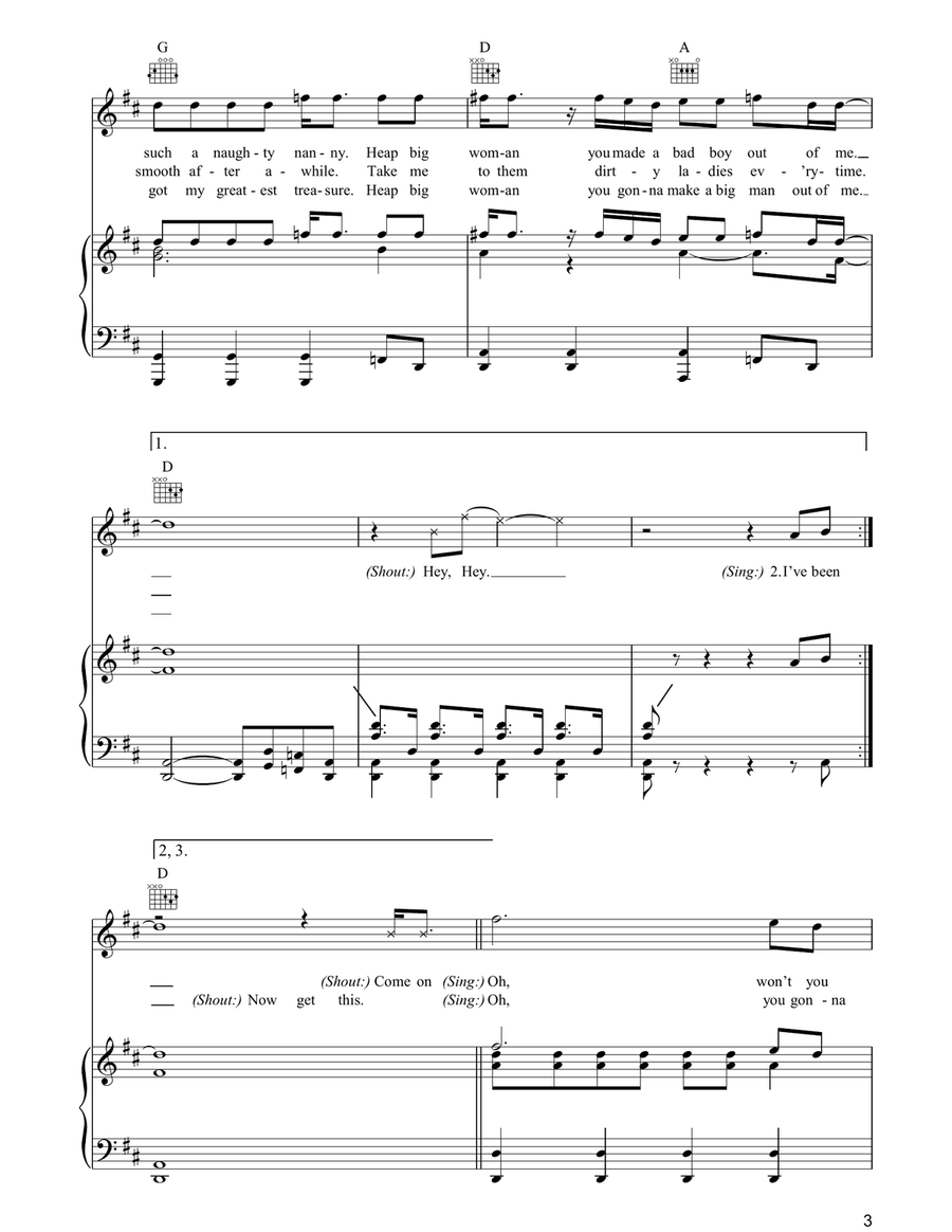 Fat Bottomed Girls Fat Bottomed Girls Piano, Vocal, Guitar scores gallery preview page 3