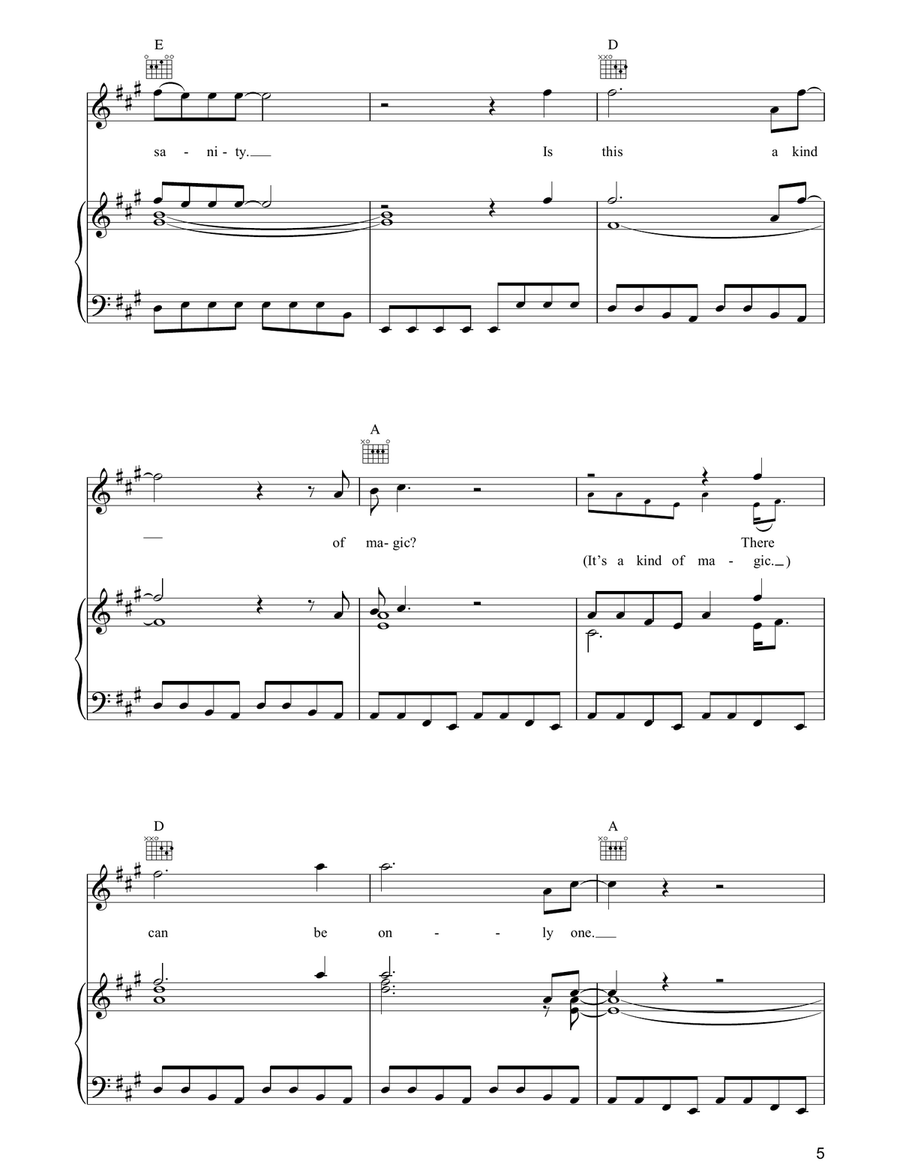 A Kind Of Magic A Kind Of Magic Piano, Vocal, Guitar scores gallery preview page 5