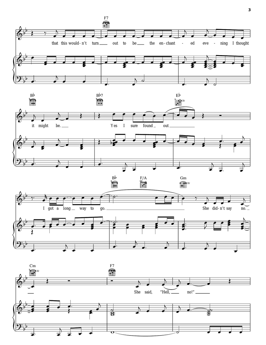 Hell No Piano, Vocal, Guitar scores gallery preview page 3