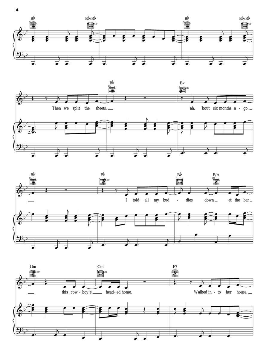 Hell No Piano, Vocal, Guitar scores gallery preview page 4