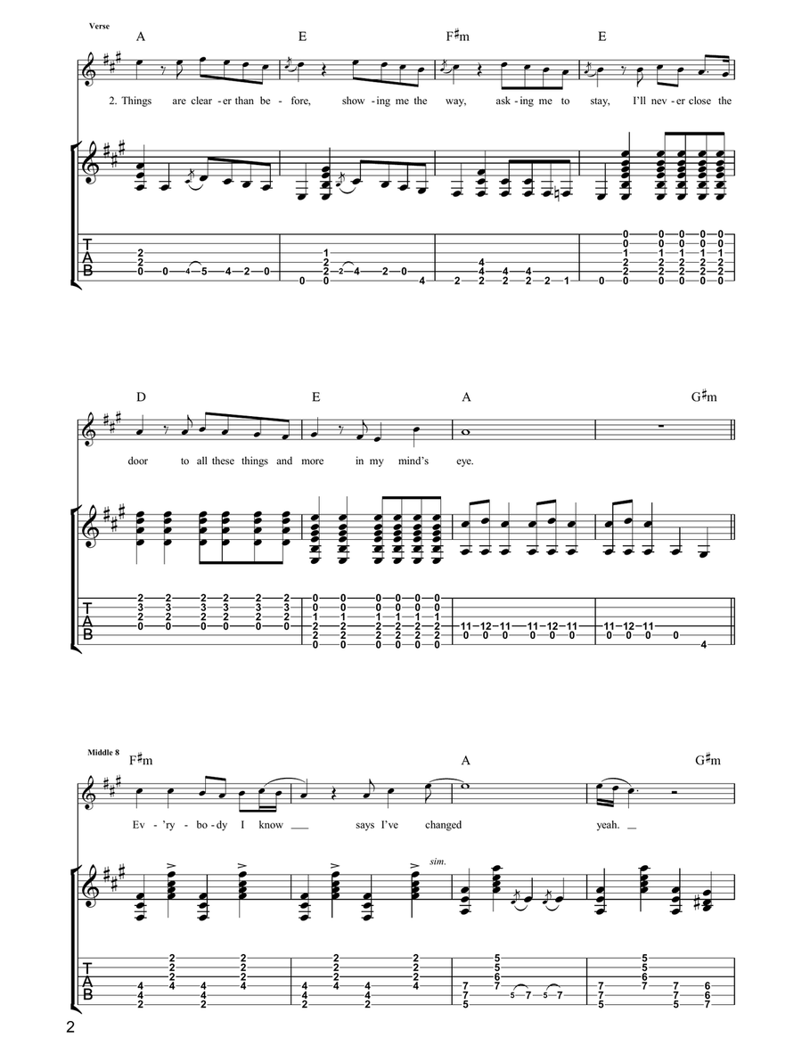 My Mind's Eye My Mind's Eye Guitar Tablature scores gallery preview page 2