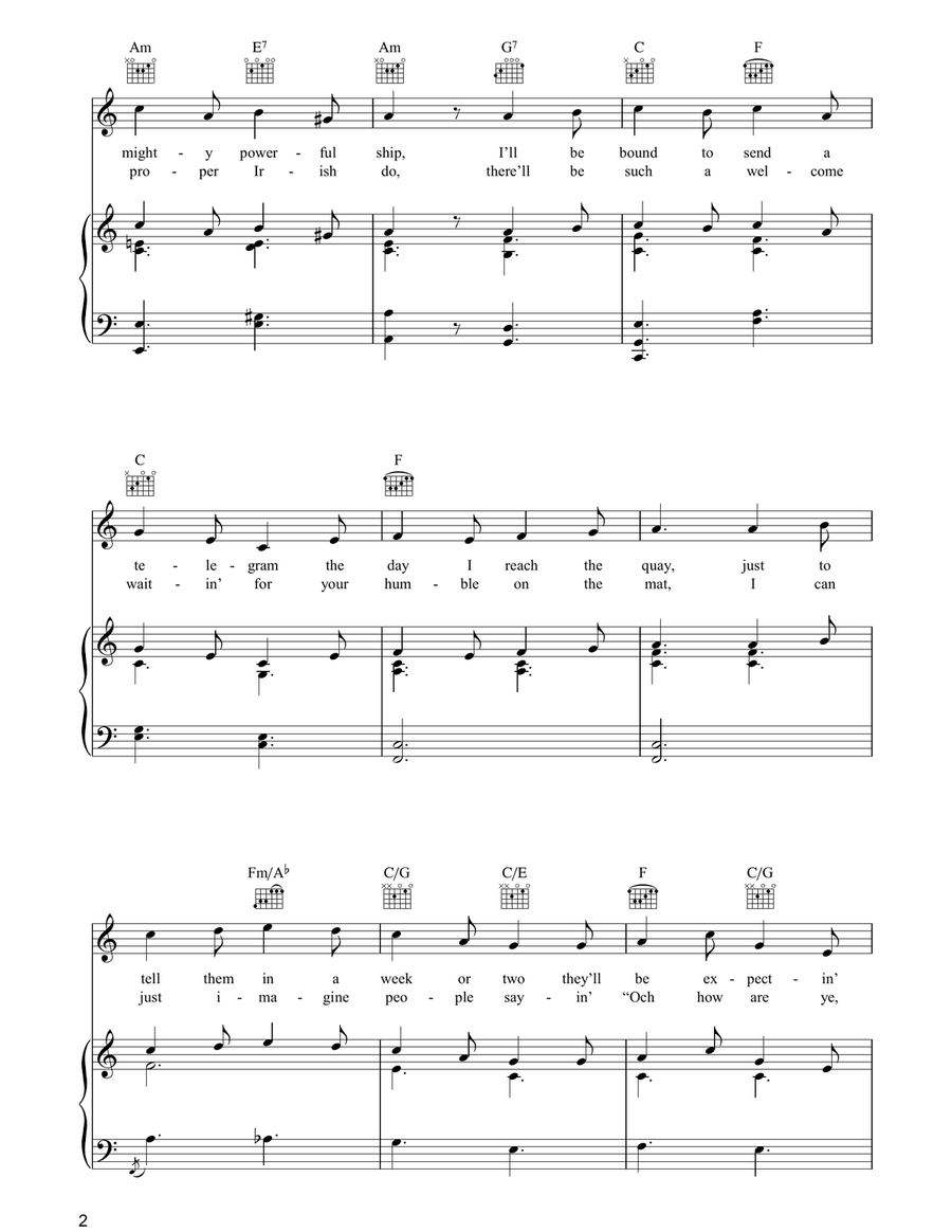 With My Shillelagh Under My Arm Piano, Vocal, Guitar scores gallery preview page 2