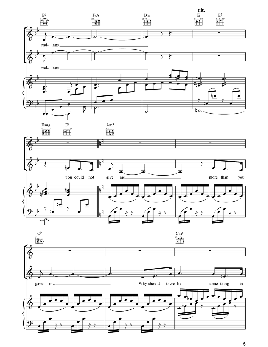 You And I You And I Piano, Vocal, Guitar scores gallery preview page 5