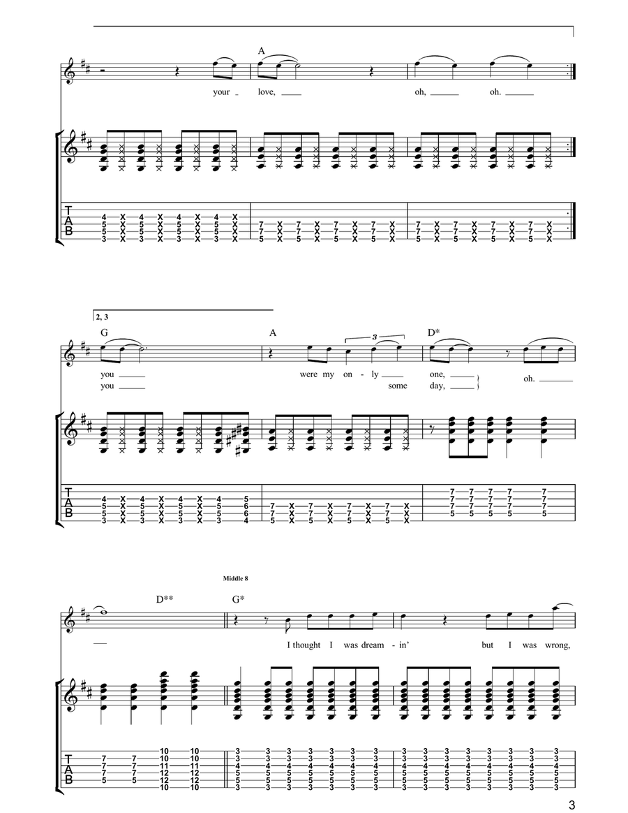 Just One Look Just One Look Acoustic Guitar scores gallery preview page 3