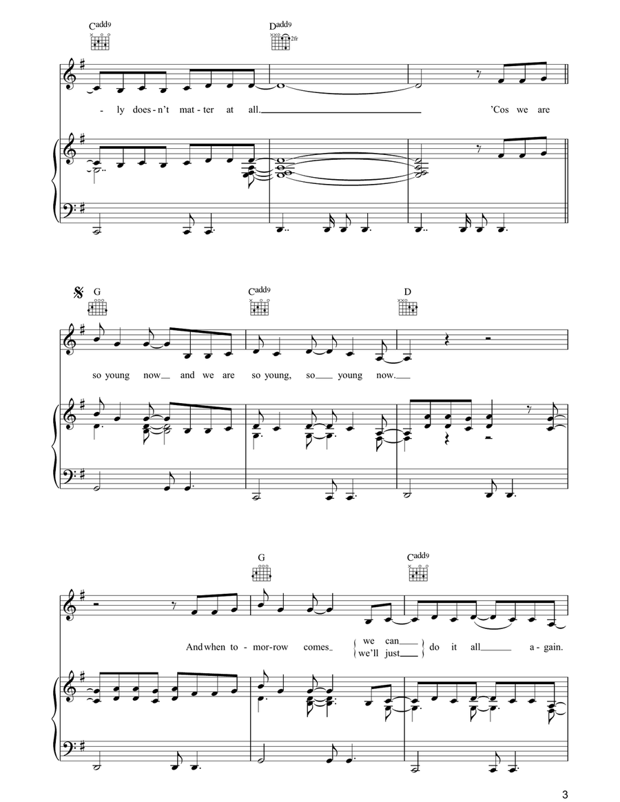 So Young So Young Piano, Vocal, Guitar scores gallery preview page 3