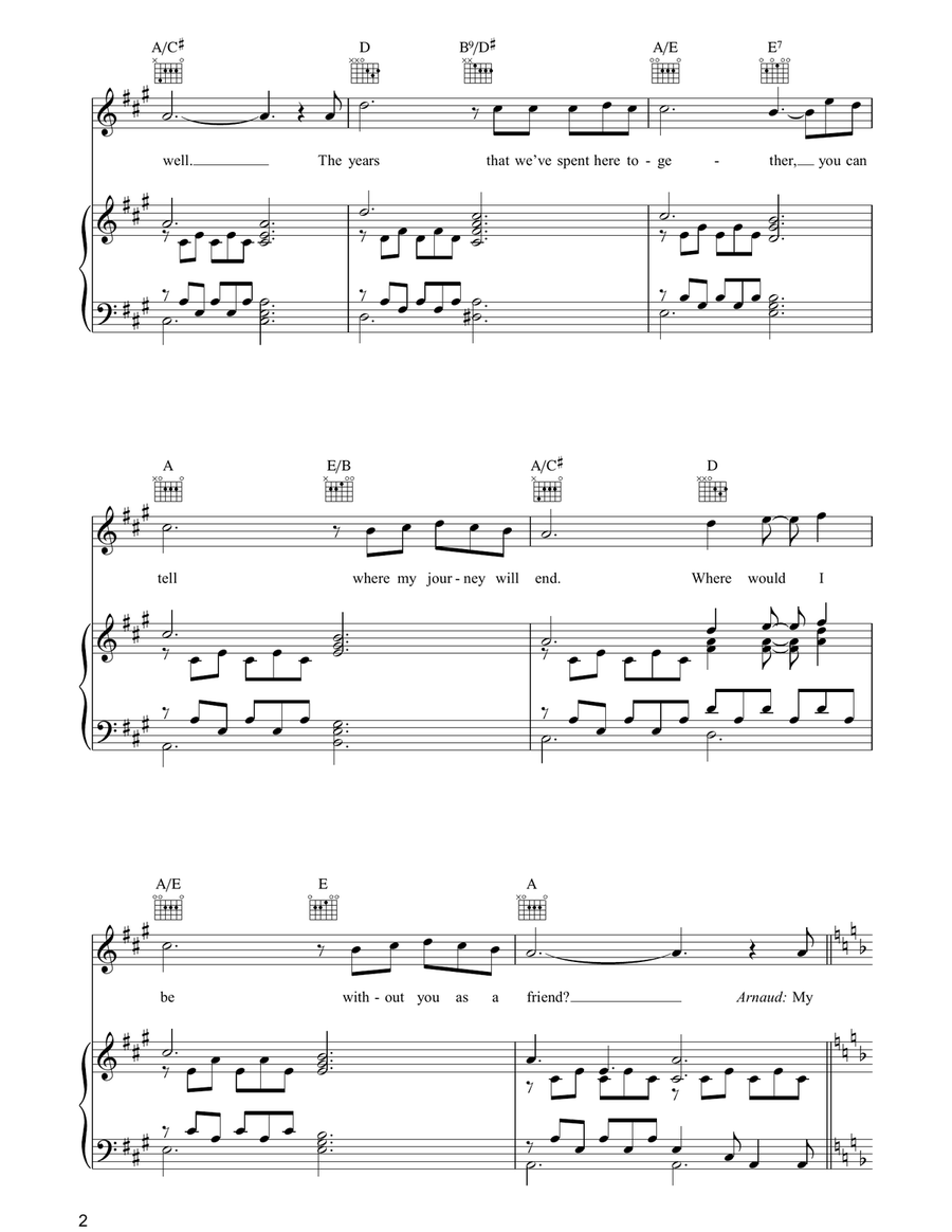Without You As A Friend (from Martin Guerre) Piano, Vocal, Guitar scores gallery preview page 2