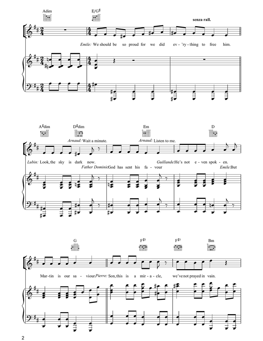 Welcome To The Land (from Martin Guerre) Piano, Vocal, Guitar scores gallery preview page 2