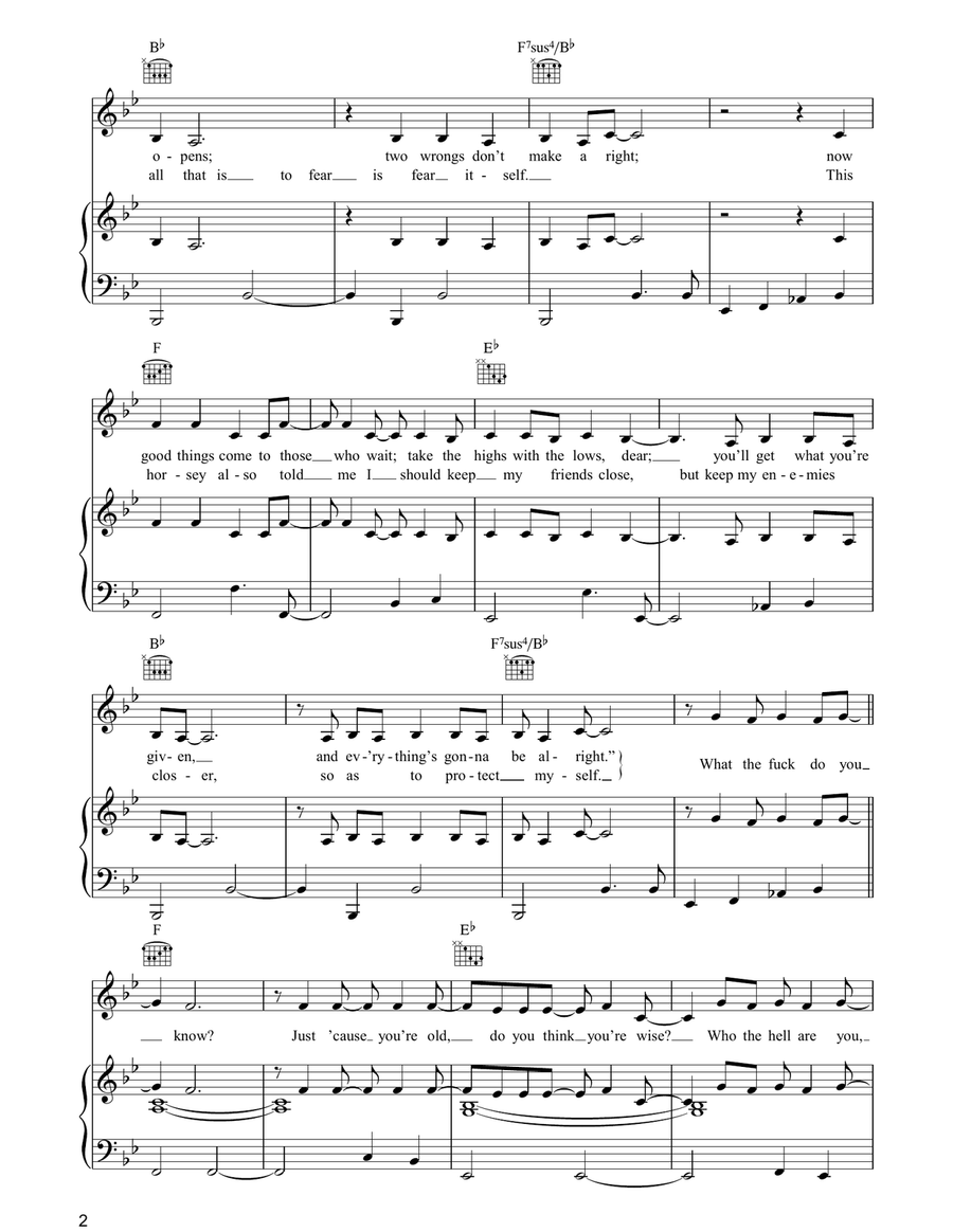 Take What You Take Piano, Vocal, Guitar scores gallery preview page 2