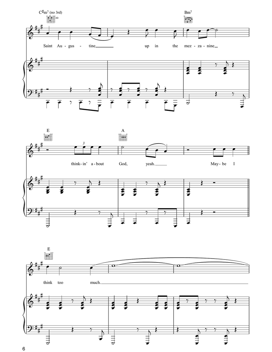 Think Too Much (a) Think Too Much (a) Acoustic Guitar scores gallery preview page 6