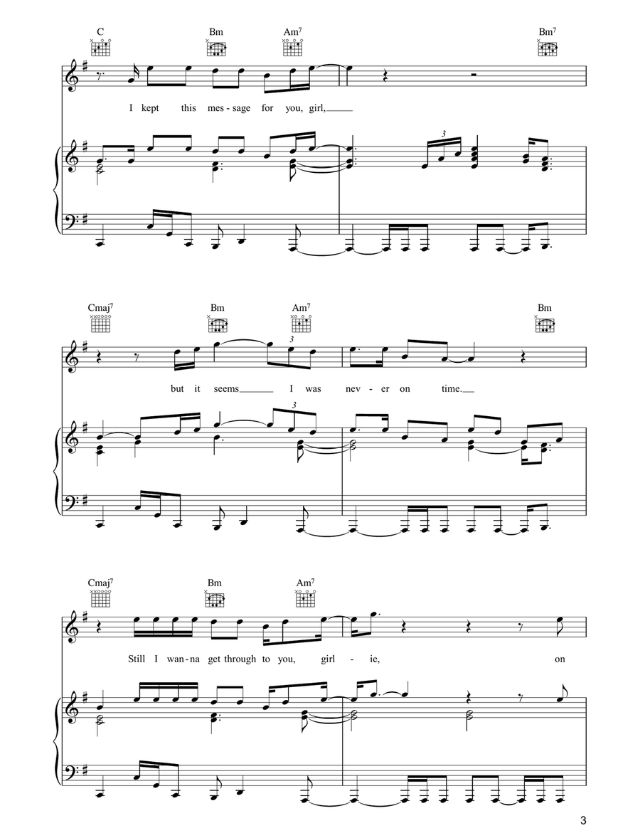 Turn Your Lights Down Low Piano, Vocal, Guitar scores gallery preview page 3