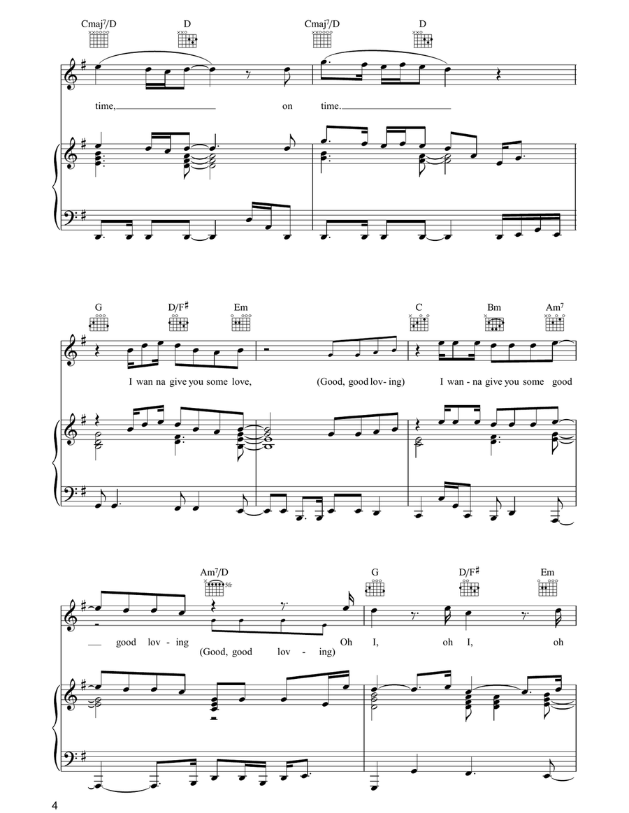 Turn Your Lights Down Low Piano, Vocal, Guitar scores gallery preview page 4