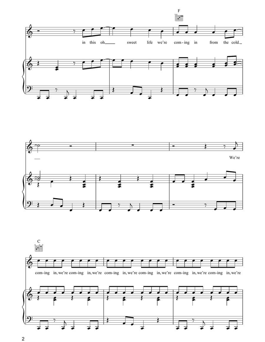 Coming In From The Cold Coming In From The Cold Guitar scores gallery preview page 2