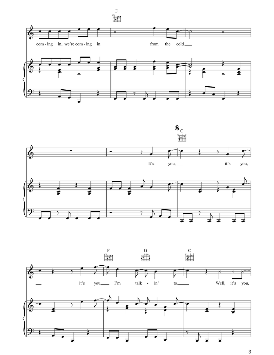Coming In From The Cold Coming In From The Cold Guitar scores gallery preview page 3