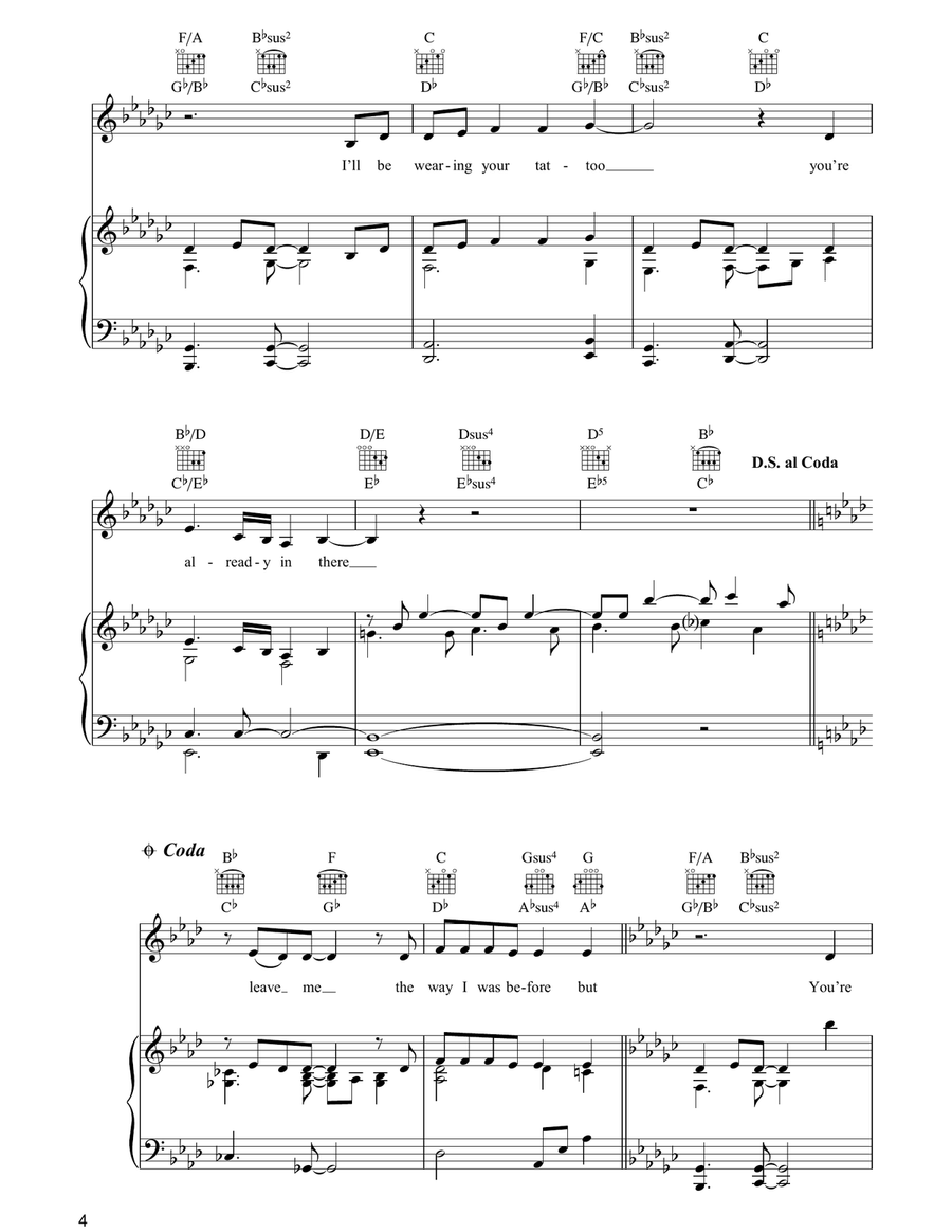 Cloud On My Tongue Cloud On My Tongue Piano, Vocal, Guitar scores gallery preview page 4