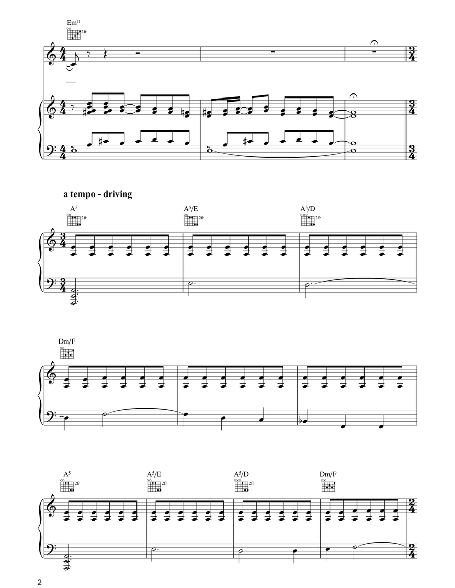 Yes, Anastasia Yes, Anastasia Piano, Vocal, Guitar scores gallery preview page 2