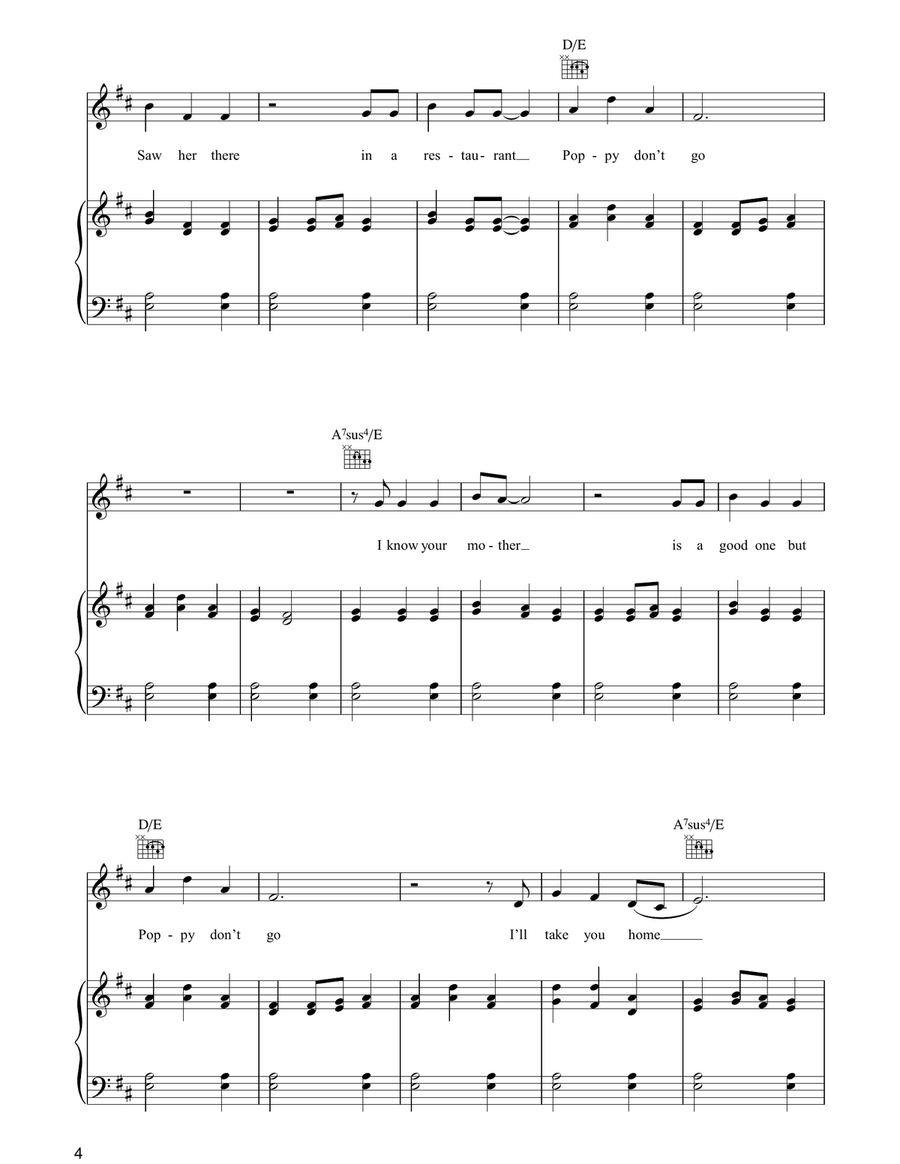 Yes, Anastasia Yes, Anastasia Piano, Vocal, Guitar scores gallery preview page 4