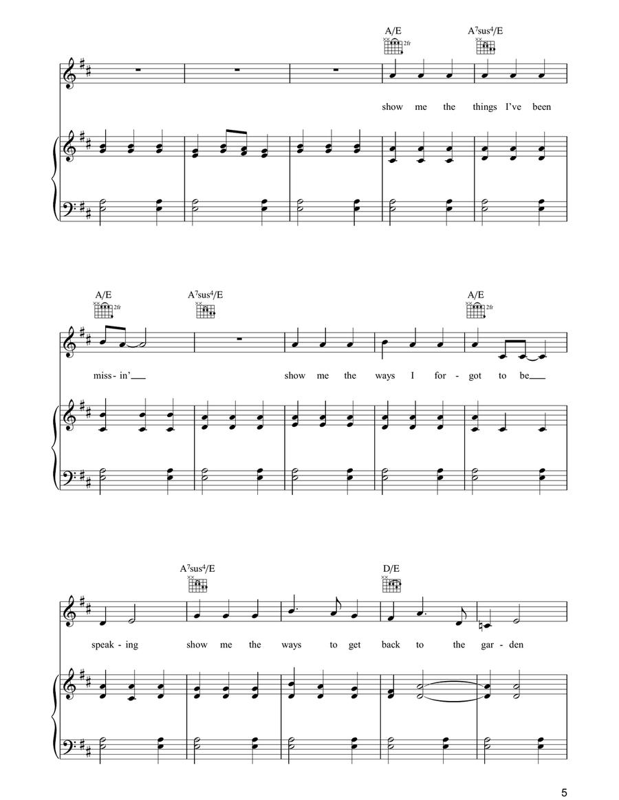Yes, Anastasia Yes, Anastasia Piano, Vocal, Guitar scores gallery preview page 5