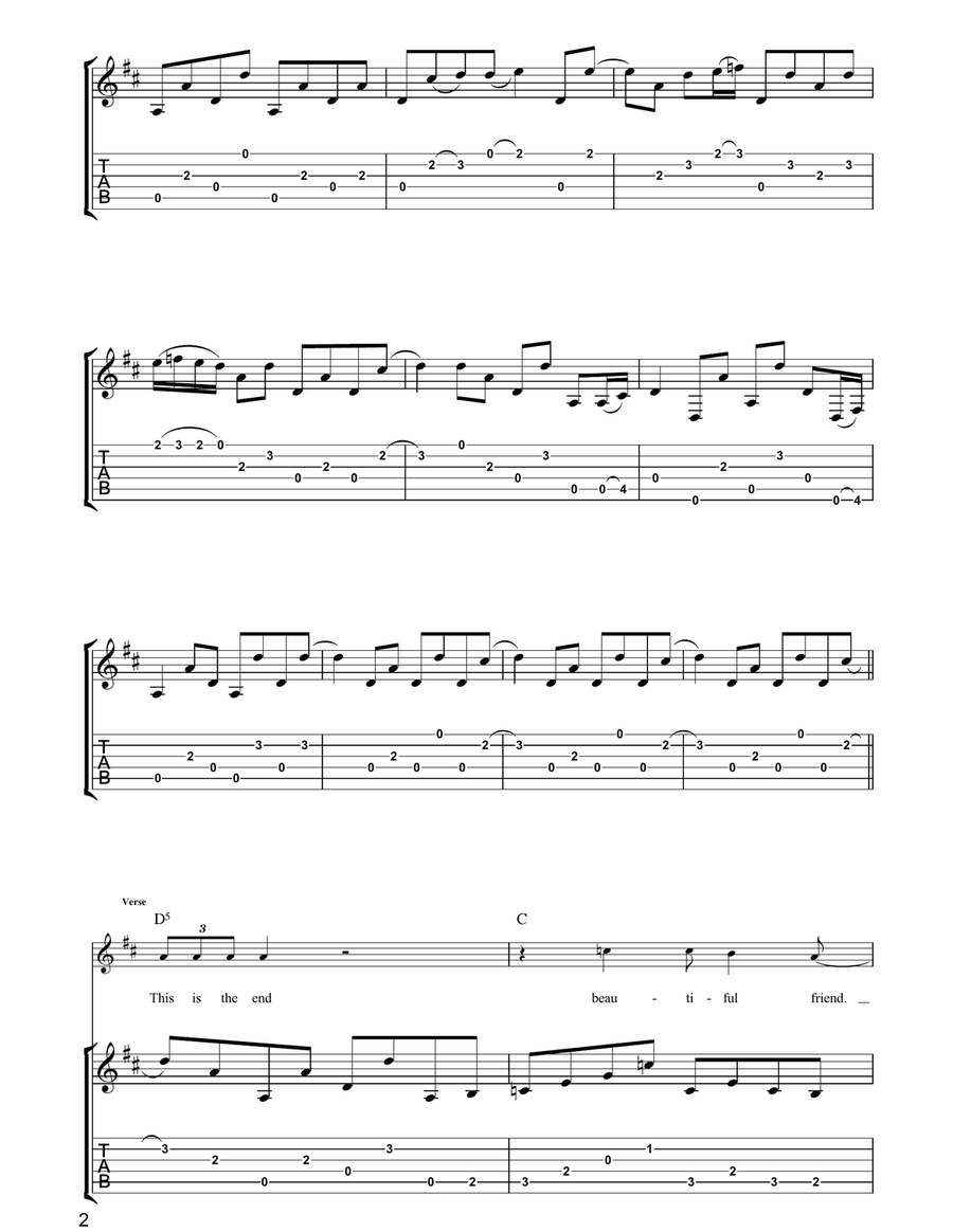 The End The End Guitar Tablature scores gallery preview page 2