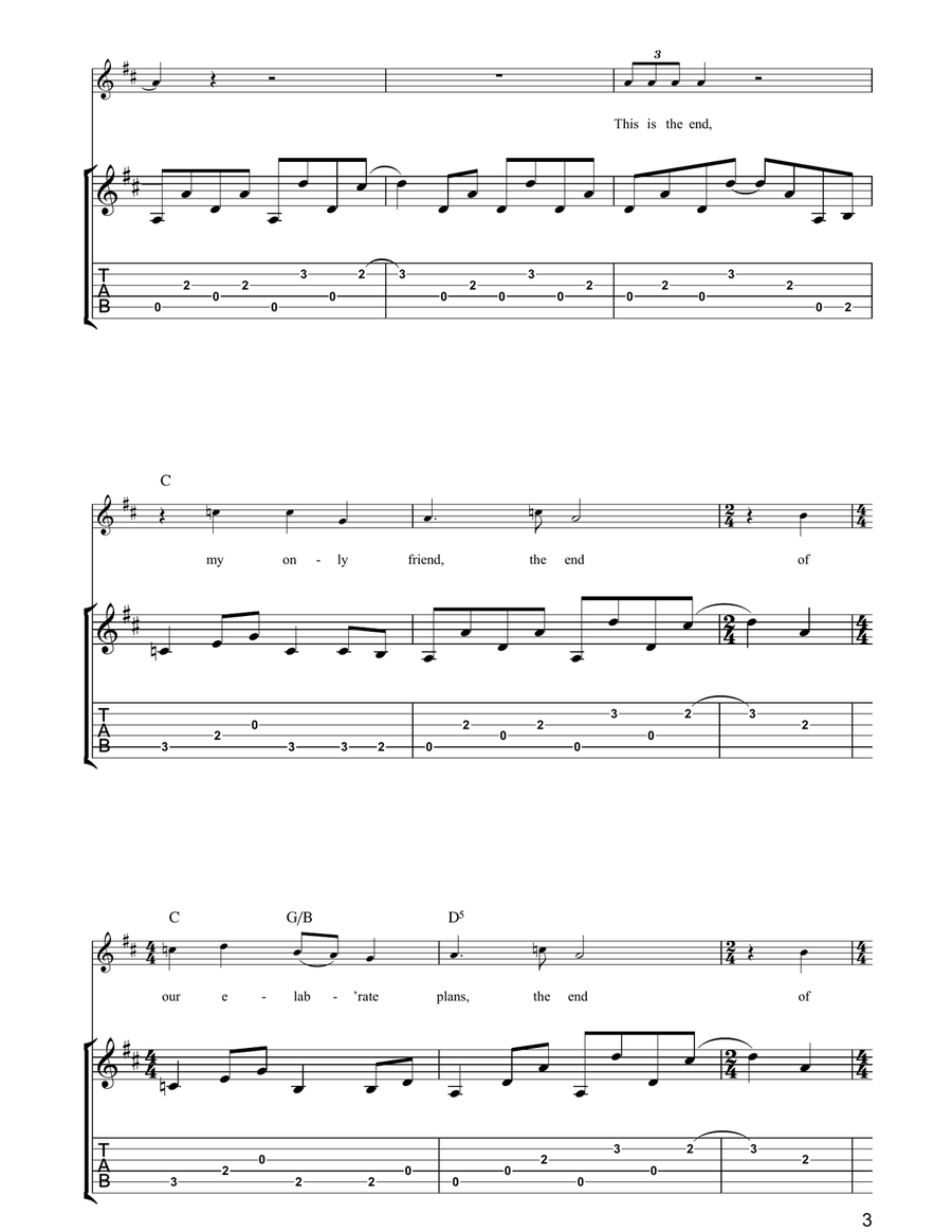 The End The End Guitar Tablature scores gallery preview page 3