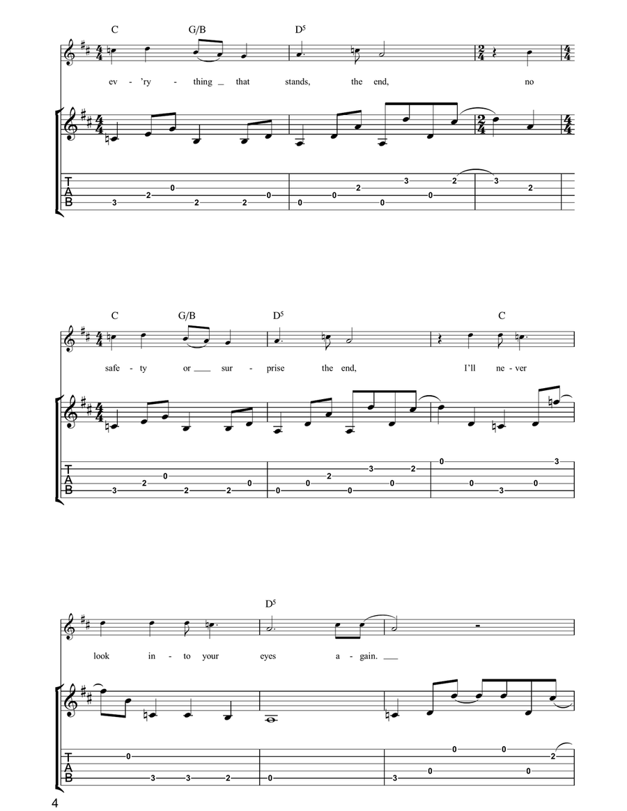 The End The End Guitar Tablature scores gallery preview page 4