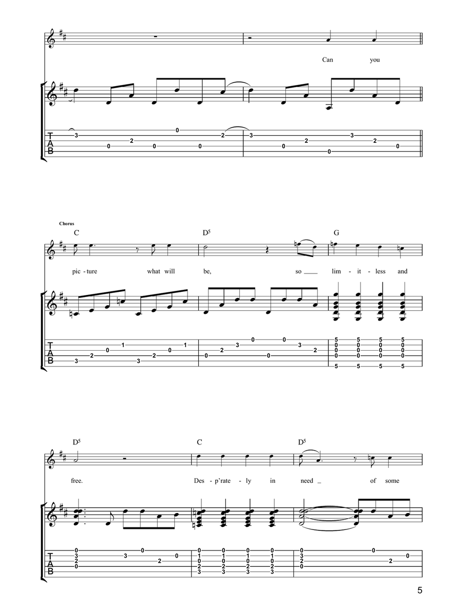The End The End Guitar Tablature scores gallery preview page 5