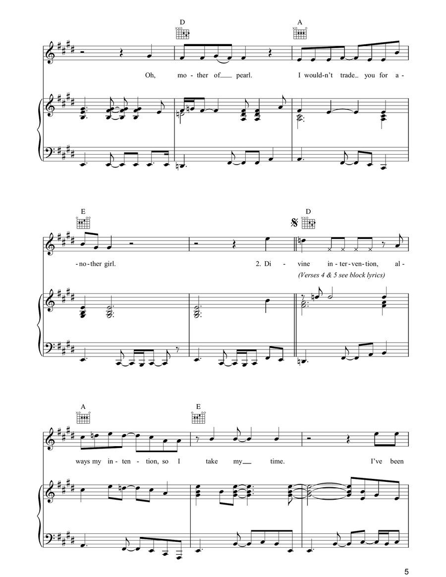 Mother Of Pearl Mother Of Pearl Piano, Vocal, Guitar scores gallery preview page 5
