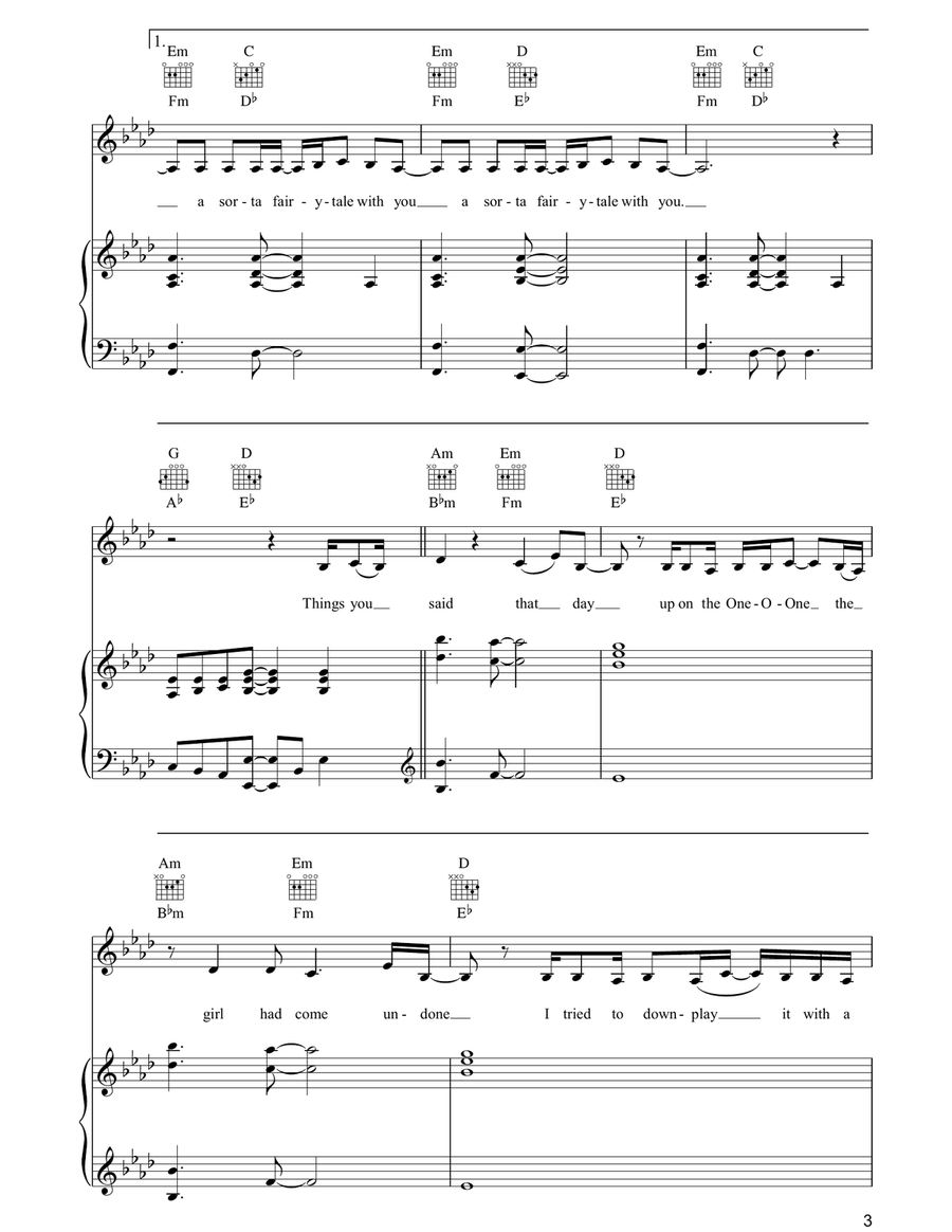A Sorta Fairytale A Sorta Fairytale Piano, Vocal, Guitar scores gallery preview page 3