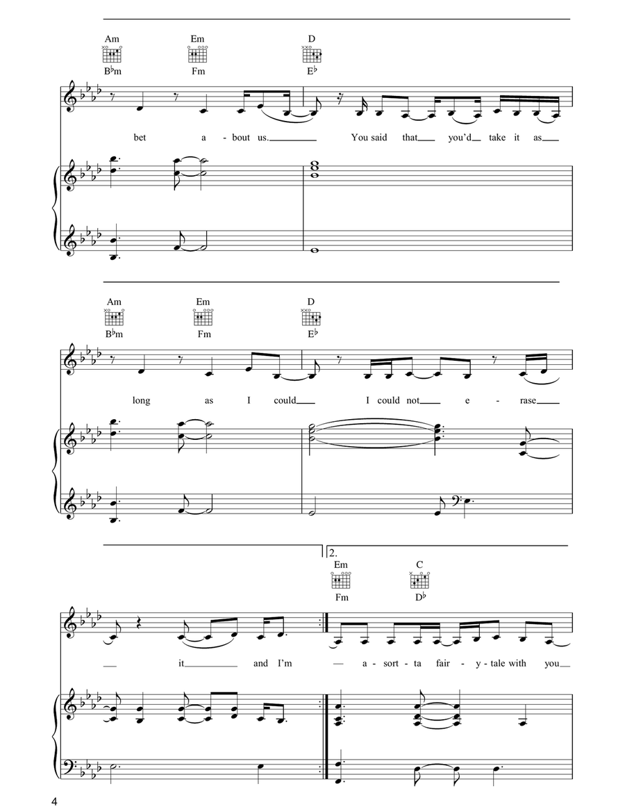 A Sorta Fairytale A Sorta Fairytale Piano, Vocal, Guitar scores gallery preview page 4