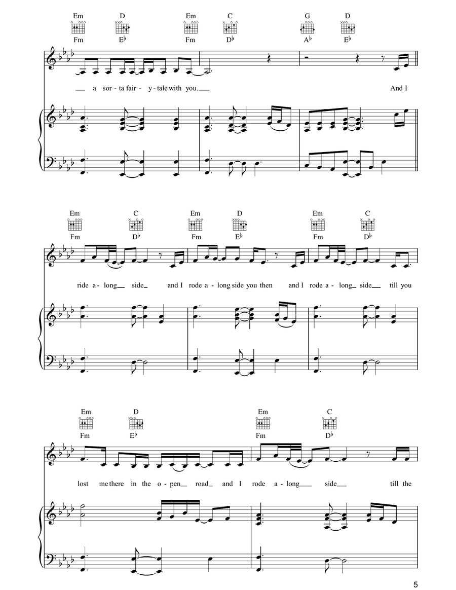 A Sorta Fairytale A Sorta Fairytale Piano, Vocal, Guitar scores gallery preview page 5