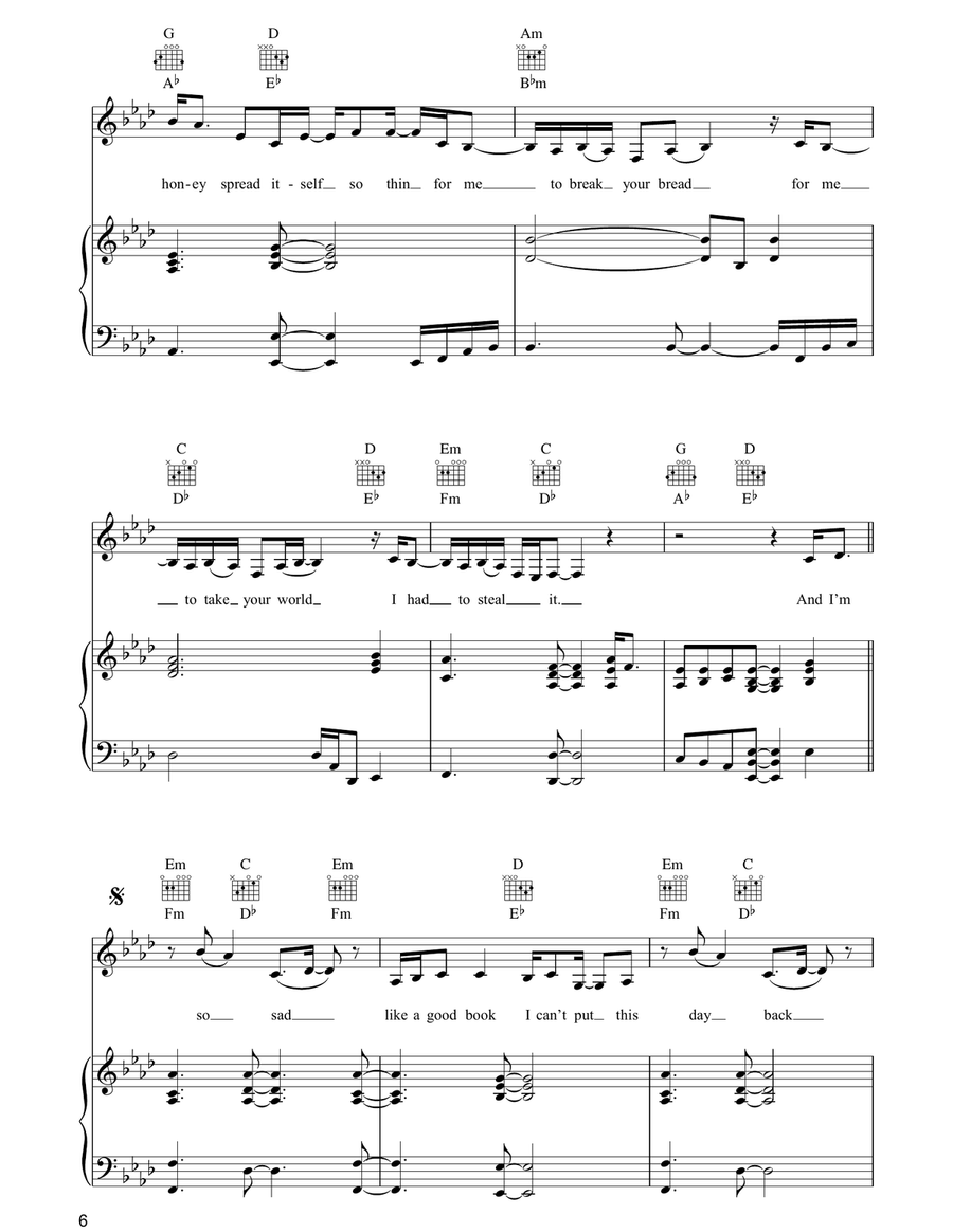 A Sorta Fairytale A Sorta Fairytale Piano, Vocal, Guitar scores gallery preview page 6