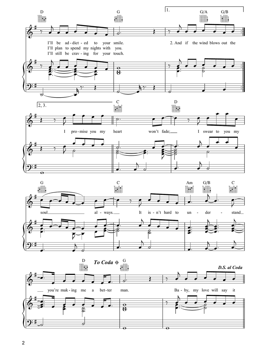 A Better Man A Better Man Piano, Vocal, Guitar scores gallery preview page 2