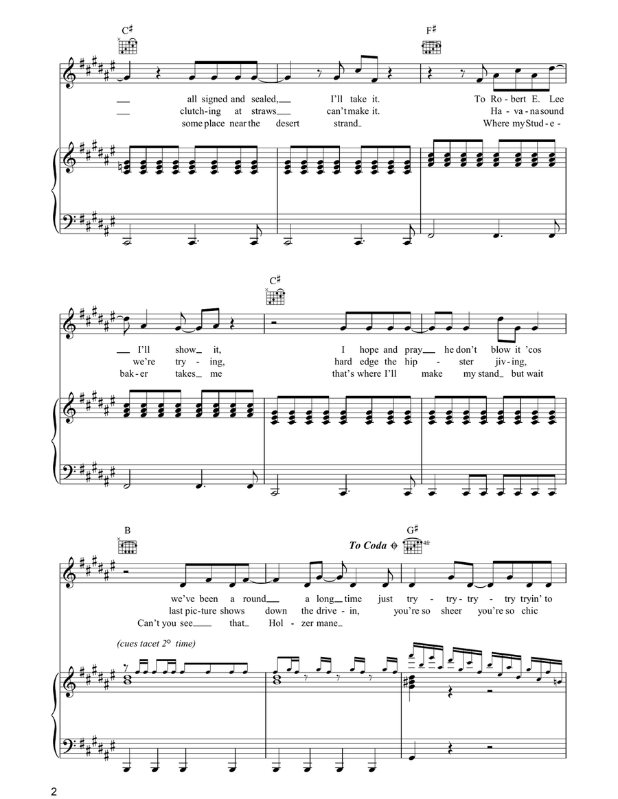 Virginia Plain Virginia Plain Piano, Vocal, Guitar scores gallery preview page 2
