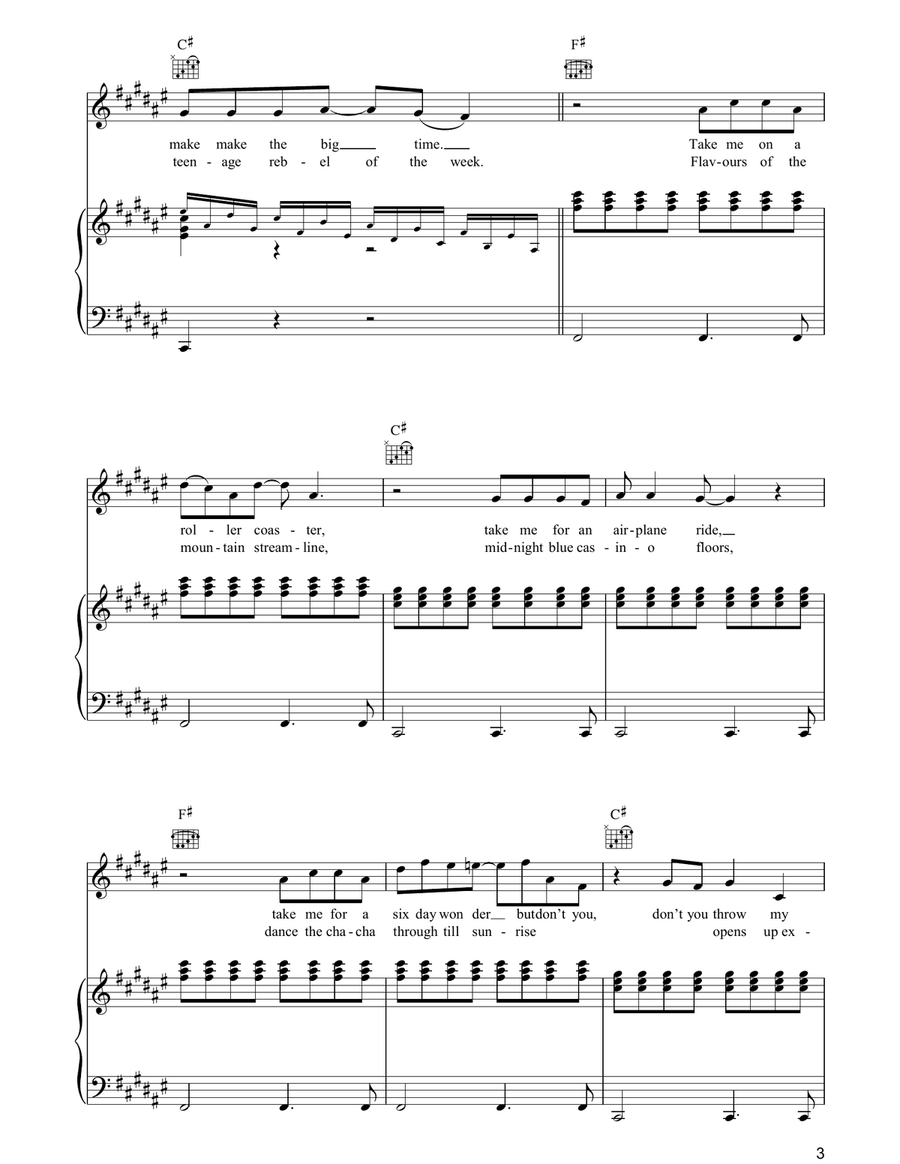 Virginia Plain Virginia Plain Piano, Vocal, Guitar scores gallery preview page 3