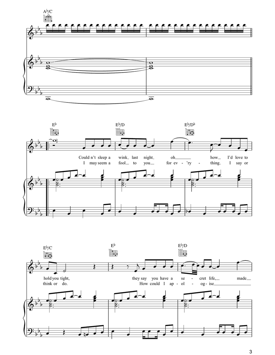 Pyjamarama Pyjamarama Piano, Vocal, Guitar scores gallery preview page 3